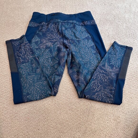 Sweaty Betty Leggings Running Tights Dark Green Botanical Print Active Gym XLP - Picture 13 of 13